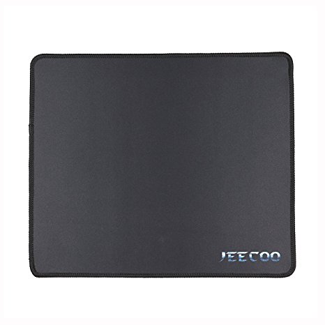 Jeecoo Gaming Mouse Pad Eco Rubber Mouse Mat with Non-slippery Base and Stitched Edge 320*270*3mm (Black)