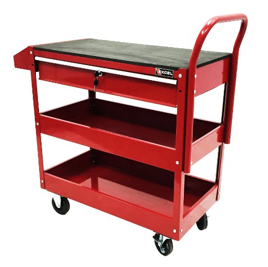 Excel TC301C-Red 36-Inch Steel Tool Cart Red