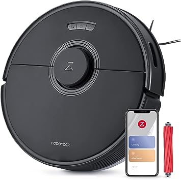 roborock Q7 Max Robot Vacuum Cleaner with Mop, 4200Pa Strong Suction, Lidar Navigation, Multi-Level Mapping, No-Go&No-Mop Zones, 180mins Runtime, Works with Alexa, Perfect for Pet Hair(Black)