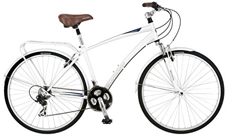 Schwinn Men's Community 700c Hybrid Bicycle, White, 18-Inch Frame