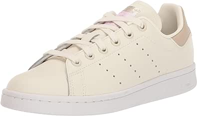 adidas Women's Stan Smith Sneaker, Off White/Wonder Beige/Silver Metallic, 8