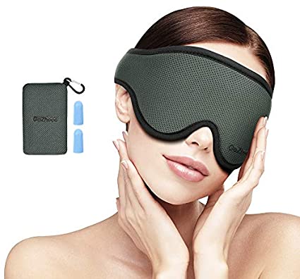 Sleep Eye Mask for Women Men, GoZheec Light Blocking Sleeping Mask with Ear Plug Travel Pouch, Soft and Comfy Blindfold for Travel/Sleeping/Shift Work