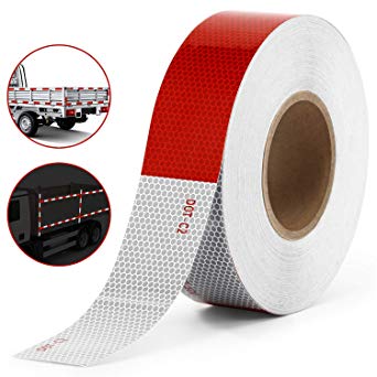 Kohree 2 inches x150ft Reflective Safety Tape, DOT C2 Red White Waterproof Reflector Tape for Trailers, RV, Camper, Boat