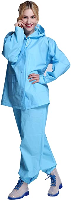 Aircee Rain Suits for Men Women, Reusable Rain Jackets with Pants, Portable Rainwear, Durable Raincoat Set for Outdoor Use