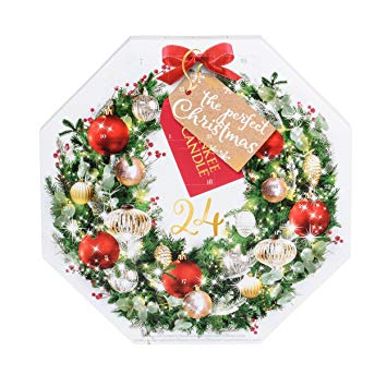 Yankee Candle Advent Calendar Winter Wreath Gift Set, 2018, with 24 Scented Tea Light Candles in 6 Festive Scents