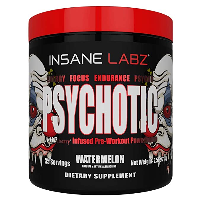 ON Nutrition Psychotic Infused Pre workout Powerhouse 35 Servings Powder(Watermelon,Pack of 1)