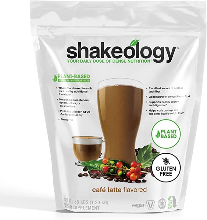 Shakeology Superfood Shake, Healthy Vegan Dessert Powder with Plant Protein, Probiotics, Adaptogens, and Vitamins (Caffe Latte, 30 Day Supply)