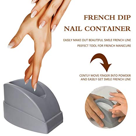 Elite99 Nail Art French Nail Dip Container Dipping Powder Mold Decals Nail Tips Guide for Perfect French Tip Smile Lines Manicure Nail Art Tool
