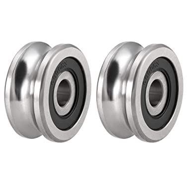 uxcell SG25 Deep U Groove Ball Track Guide Bearing 8mmx30mmx14mm Double Sealed (GCr15) Chrome Steel Bearing 2pcs