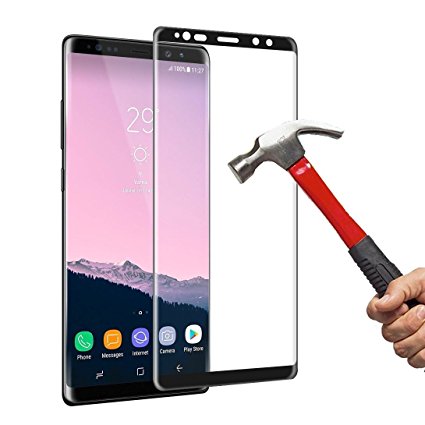 Galaxy NOTE8 Glass Screen Protector,DEEPCOMP Highest Quality Premium Tempered Glass Anti-Scratch,3D Curved,100% Touch Sensitivity,HD Clear,Scratch Resistant,Bubble Free(Black)