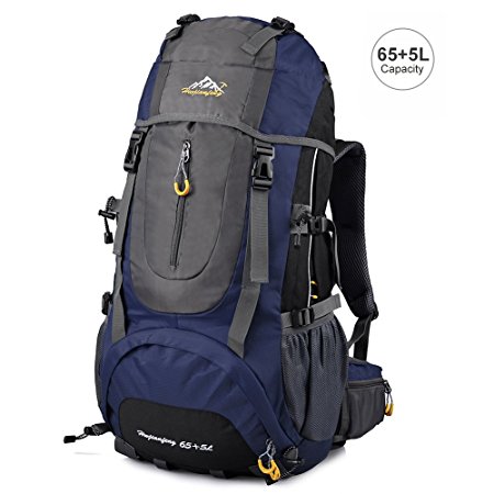 Vbiger Hiking Backpack Water Resistant Daypack 65 5L for Camping, Trekking and Mountain Climbing