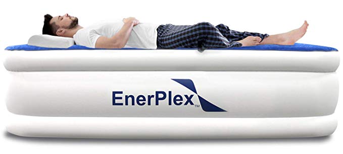 EnerPlex First Ever 1-Minute Pump Luxury Twin Size Air Mattress Airbed with Built in Pump Raised Double High Twin Blow Up Bed for Home Camping Travel 2-Year Warranty