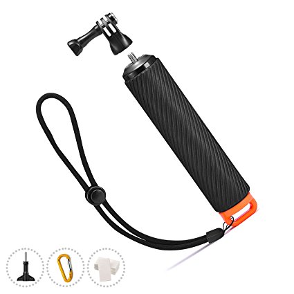 ORBMART Waterproof Floating Handle for GoPro 5 Camera, Floating Hand Grip, Handle Tripod & Stick Pole for GoPro Hero 6 Black Hero 6/5 /4/3 AKASO Yi Camera and other Action Cameras.