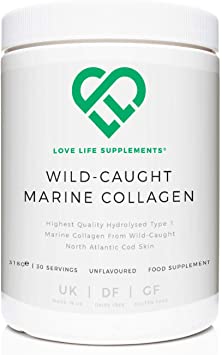 Wild-Caught Marine Collagen by LLS | Derived from North Atlantic Cod Skin | 318g - 30 Servings | Unflavoured | Love Life Supplements - 'Clean, Effective, High Quality'
