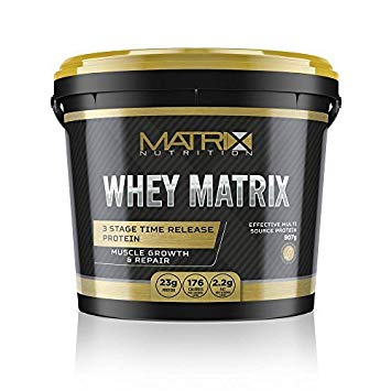 Matrix Whey Protein Concentrate Nutrition Powder Shake - Optimum Lean Muscle all in one drink (Strawberry, 907g)