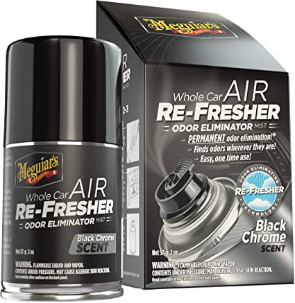 Meguiar's Whole Car Air Refreshener - Odour Eliminator 57g, Black Chrome Scent - G181302C