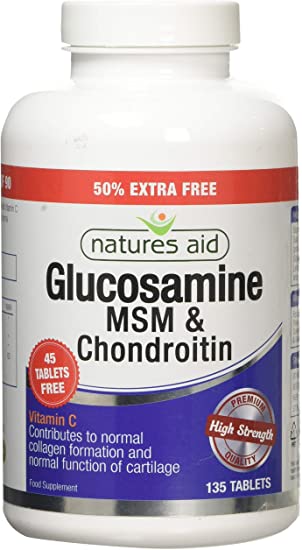 Natures Aid Glucosamine MSM & Chondroitin 135 Tablets (90 tablets plus 45 free)