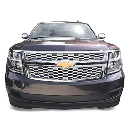 DeluxeAuto Chrome Grille Overlay (2 Pieces Kit) is compatible with 2015 2016 2017 2018 2019 Chevy Tahoe Suburban LS/LT