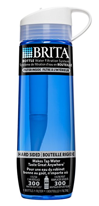 Brita Hard Sided Water Filter Bottle, Blue, 700 millilitres