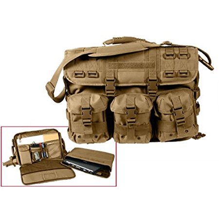 Coyote Tan Military Advanced Tactical Molle Laptop Computer Bag Attache Case (17x12x4.5-6)