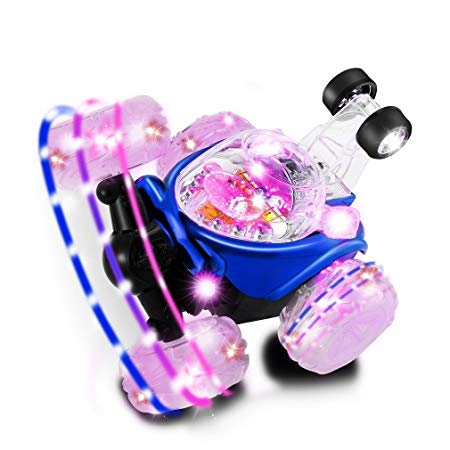 FPVRC RC Car for Kids Remote control Car with 360 Degree Rotation, Flashing Lights and Dynamic Music UK Plug (Blue)