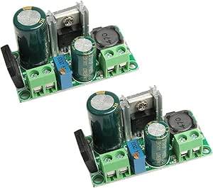 Acxico 2 pcs 3.3V 5V 6V 9V 12V 24V Mini AC DC to DC Buck Step Down Adjustable Volt Converter