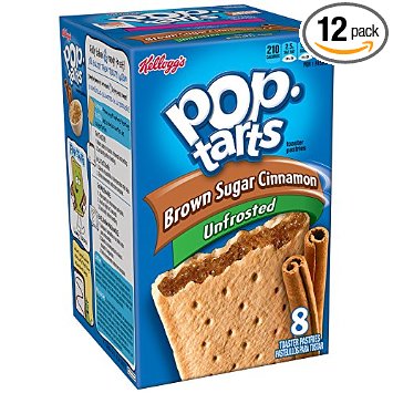 Pop-Tarts, (Not Frosted) Brown Sugar Cinnamon, 8-Count Tarts, 14 oz Packages (Pack of 12)
