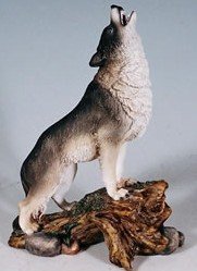 Collectible Badges Call of the Grey Wolf Figurine