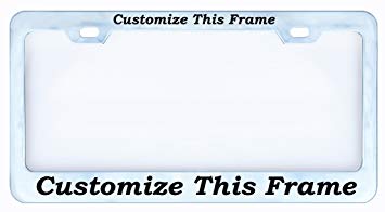 PERSONALIZED Custom Chrome License Plate Frame Tag, Metal,Boon Font,Weatherproof Vinyl Cut Letters