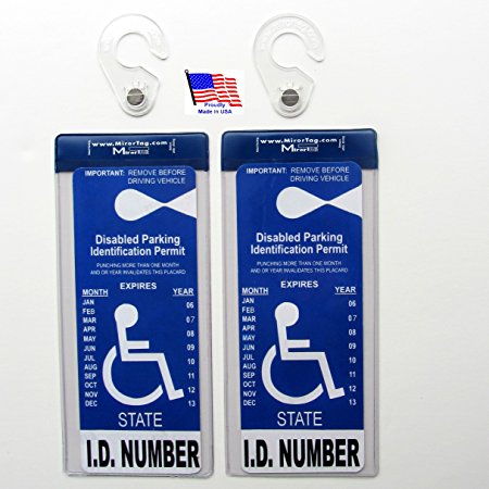 2 Sets of MirorTag Silver - A Novel Way to Protect, Display & Put Away a Handicapped Parking Placard