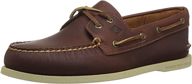 Sperry Mens A/O 2-Eye Boat Shoe, Tan Pullup, 13