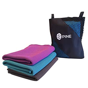 Pine - Cooling Towel - Blue, Purple, Gray - Cooling Towels for Exercise, Sports, Yoga, Camping, Fitness, Gym, and Recreation