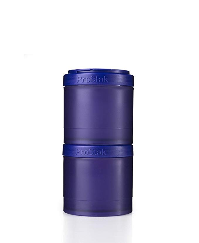 BlenderBottle ProStak Twist n' Lock Storage Jars Expansion 2-Pak with Pill Tray, Purple