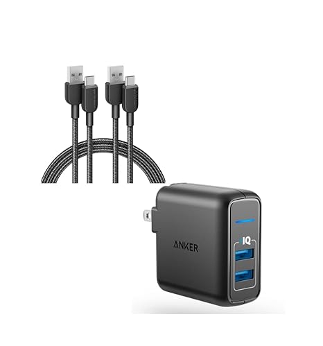 Anker USB A to Type C Cable & Anker Elite Dual Port 24W Charger