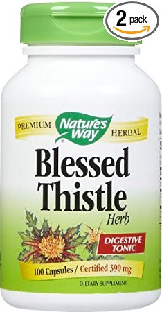 Natures Way Blessed Thistle Herb COG 100 Capsules 390 mg  Pack of 2