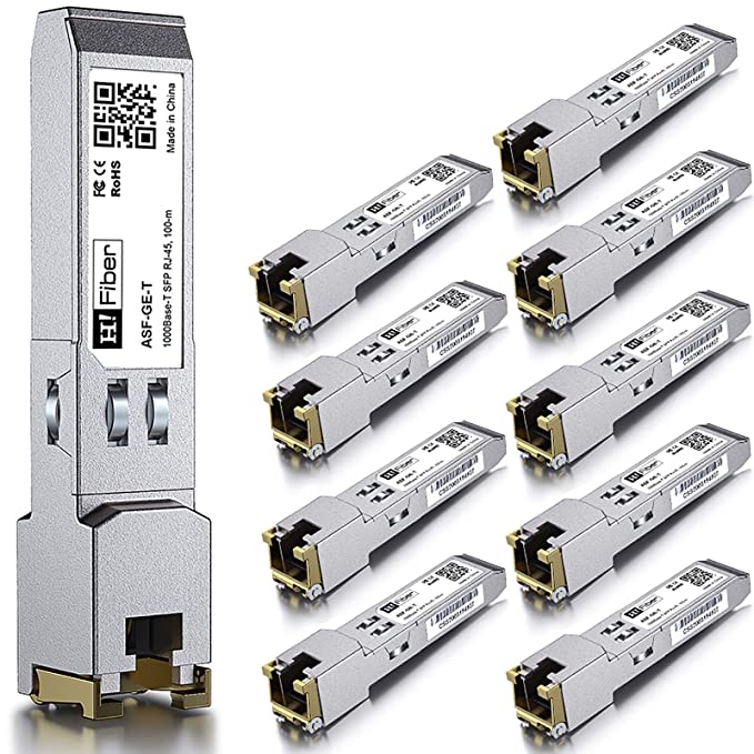 SFP Copper RJ45 Transceiver Gigabit Module 1000Base-T Compatible Cisco GLC-T/SFP-GE-T, 10 Pack