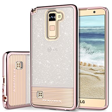 Phone Case for LG Stylo 2 Plus, LG Stylus 2 Case, LG Stylo 2 Case, BENTOBEN Slim PC TPU Hybrid Dual Layer Glitter Shockproof Protective Phone Case for LG Stylo 2 Plus/LG Stylus 2/ Stylo 2, Rose Gold