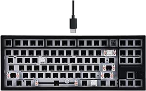 EPOMAKER x Feker Galaxy80 Gaming Keyboard Kit, Aluminum Alloy Wired Mechanical Keyboard, Gasket-Mounted Custom Barebones Kit, Hot Swappable, NKRO RGB Keyboard Kit for Win/Mac (Black, Kit)