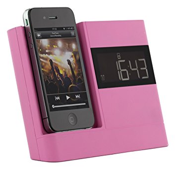 Kitsound XDOCK Clock Radio Dock for iPod and iPhone 4S/4/3GS/3G - Pink