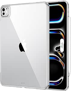 ESR Coque pour iPad Pro 11 Pouces M4 (2024), Fine et légère, Protection Contre Les Chocs et Les Chutes, Anti Jaunissement, Dos Rigide, Support Pencil Pro/USB-C,Série Classic, Transparent