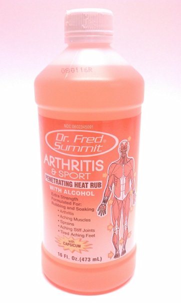 Dr Fred Summit ARTHRITIS & SPORT Penetrating Heat Rub With Alcohol EXTRA STRENGTH 16 oz.