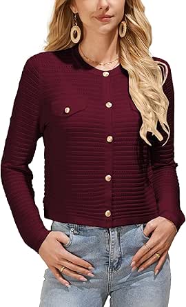 GRACE KARIN Women's Cardigans 2024 Open Front Button Down Knit Sweater Lightweight Lady Jackets Fall Outfits