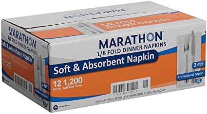 Marathon - Embossed Dinner Napkins, 1/8 Fold - 1,200 Napkins