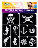 Glimmer Body Art Pirates And Mermaid Glitter Tattoo Stencil Set
