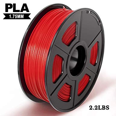PLA 3D Printer Filament,1.75mm PLA Filament 1KG Spool,Dimensional Accuracy  /- 0.02mm,Enotepad PLA Filament for Most 3D Printer, Red