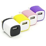 4PCS LOT 1 Two-Tone USB AC Universal Power Home Wall Travel Charger Adapter for iPhone 6 6 PLUS  5 5S 5C 4 4S Samsung HTC w Easy Edge Grip Design