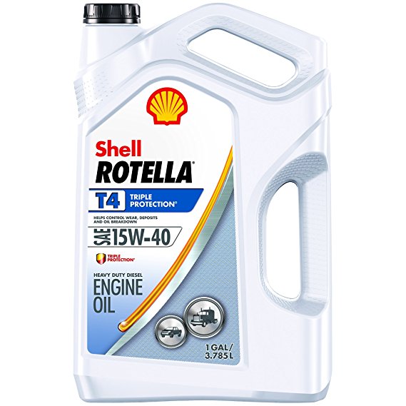 Shell ROTELLA T4 Triple Protection 15W-40 Diesel Oil, Heavy Duty Engine Oil (Formerly Shell ROTELLA T), 1 Gallon
