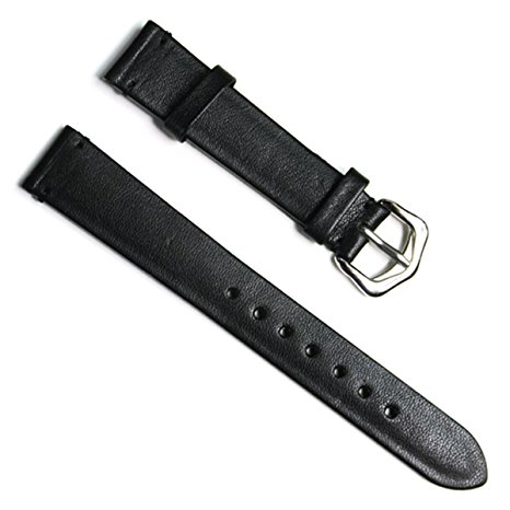 Genuine Leather Replacement Watch Strap with Stainless Metal Clasp 12mm 14mm 16mm 18mm 19mm 20mm21mm 22mm 23mm 24mm