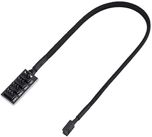 Computer CPU Case Fan Cable Adapter, 4-Pin PWM Splitter Hub Male Connector Extension Cable