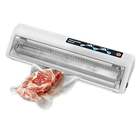 Vacuum Sealer, Toprime Automatic Food Sealer with Starter Kit & Digital Touch Buttons for Food Saving(Dry & Moist) and Sous Vide, Powerful Vacuum Sealing System Compact and Handy Design